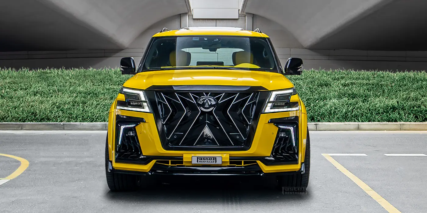 Infiniti Qx80 Yellow and Black Modified Exterior Front View